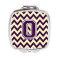 Carolines Treasures Letter O Chevron Purple and Gold Compact Mirror CJ1058-OSCM